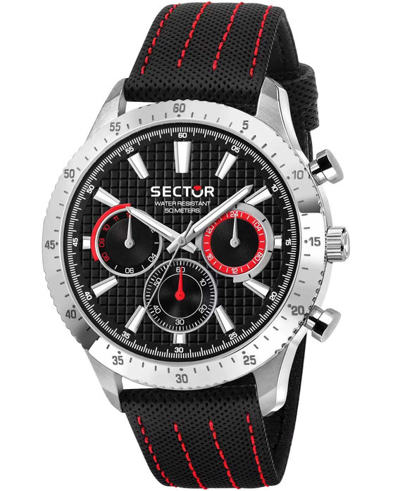 SECTOR 270 Black Leather Strap