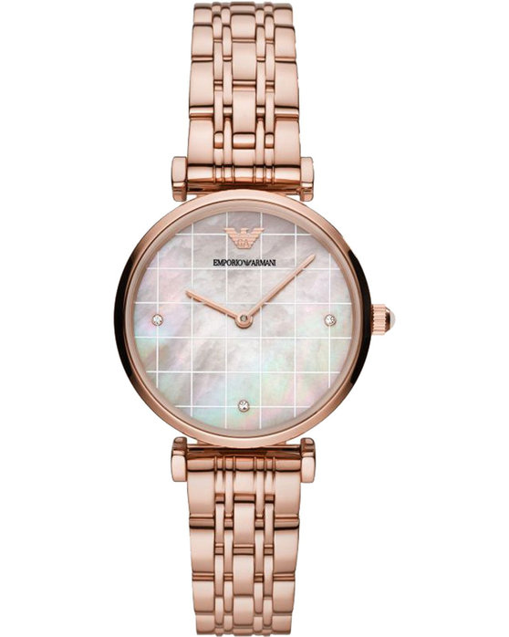 Emporio ARMANI Gianni T-Bar Crystals Rose Gold Stainless Steel Bracelet