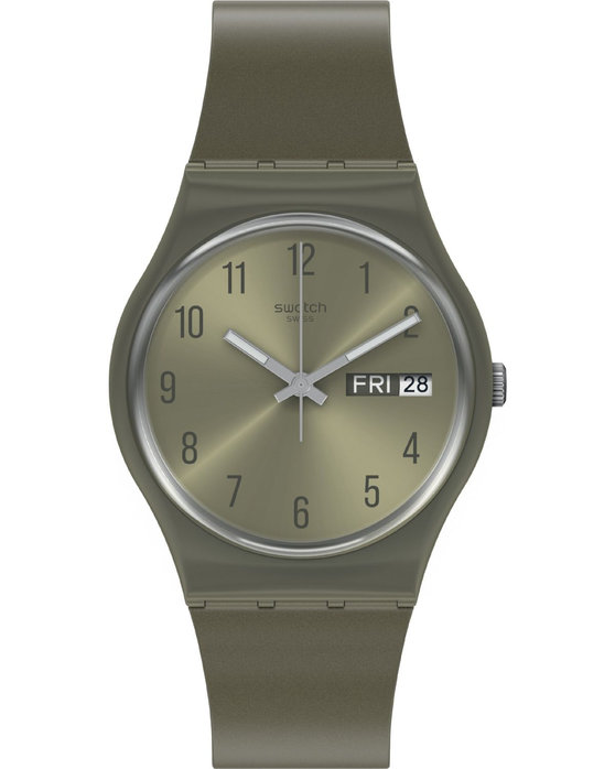 SWATCH Gents Pearlygreen Khaki Silicone Strap