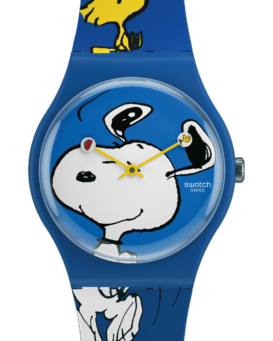 SWATCH Peanuts Hee Hee Hee Blue Silicone Strap
