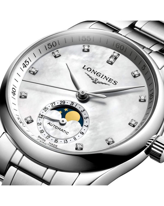 LONGINES Master Collection Automatic Diamonds Silver Stainless Steel Bracelet