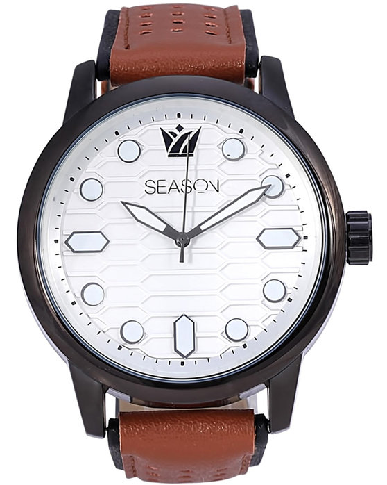 SEASONTIME Brown Leather Strap