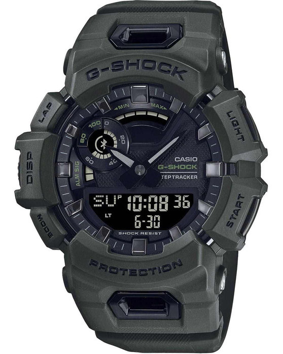 CASIO G-SHOCK Smartwatch Dual Time Chronograph Green Rubber Strap