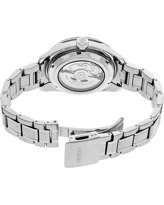 SEIKO Presage Sharp Edged Automatic GMT Silver Stainless Steel Bracelet