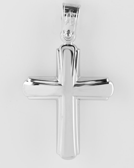 Βαπτιστικός σταυρός SAVVIDIS από λευκόχρυσο 14Κ