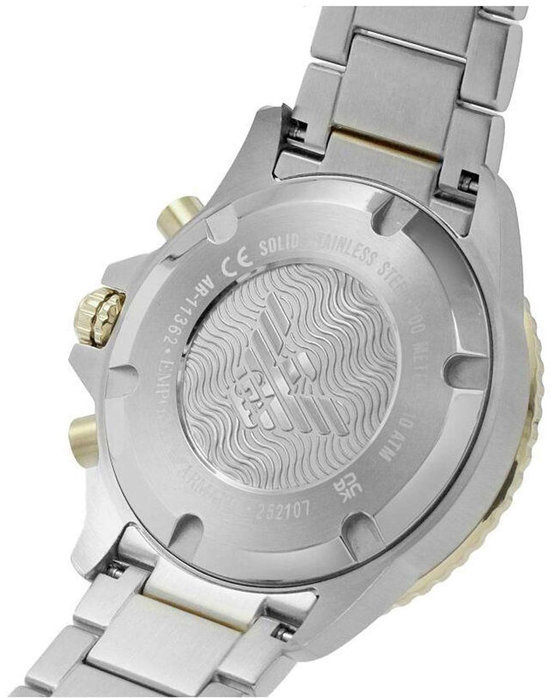 Emporio ARMANI Diver Chronograph Two Tone Stainless Steel Bracelet