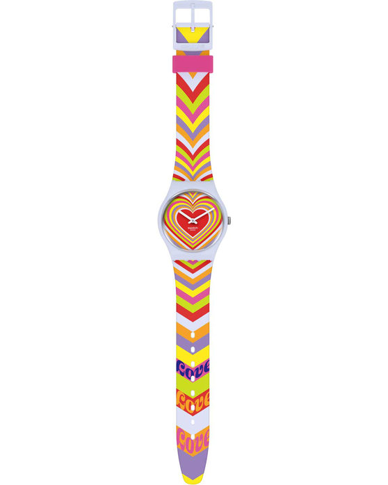 SWATCH Flower Power Groovy Love Multicolor Silicone Strap