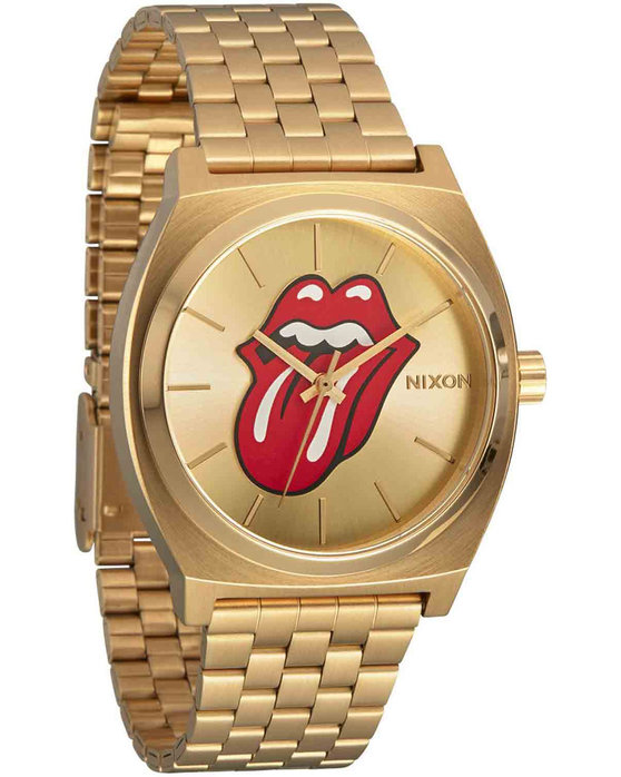 NIXON Rolling Stones Time Teller Gold Stainless Steel Bracelet