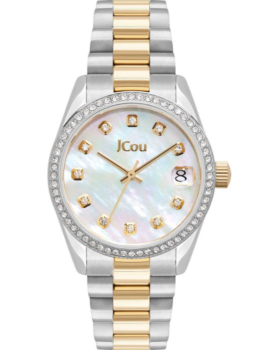 JCOU Gliss Crystals Two Tone Stainless Steel Bracelet