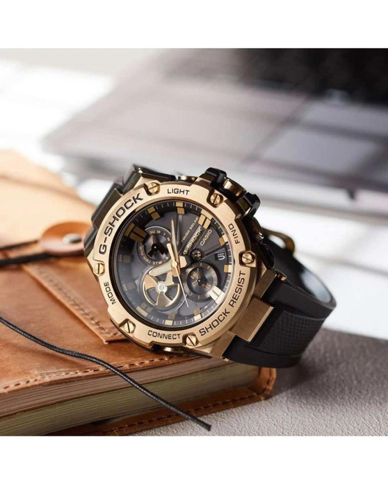 CASIO G-SHOCK Smartwatch Tough Solar Dual Time Chronograph Black Rubber Strap
