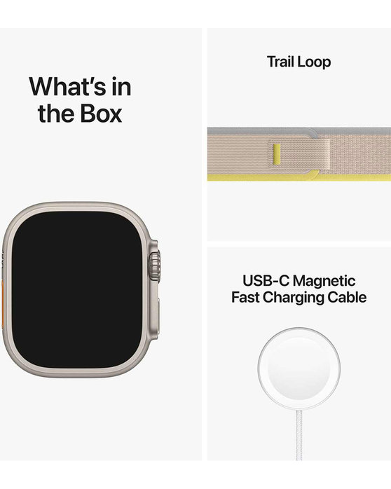 Apple Watch Ultra GPS + Cellular 49mm with Yellow/Beige Trail Loop - S/M