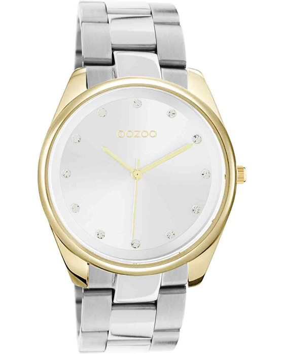 OOZOO Timepieces Crystals Silver Stainless Steel Bracelet