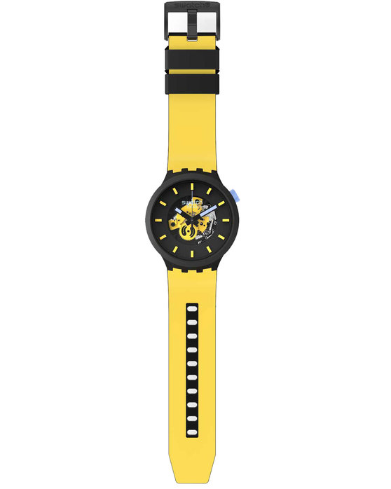 SWATCH Big Bold Mustard Skies Two Tone Silicone Strap