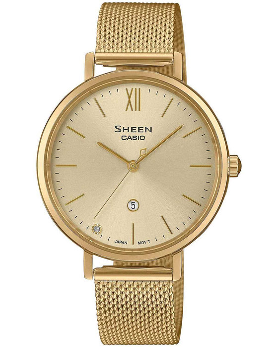 CASIO SHEEN Crystals Gold Stainless Steel Bracelet