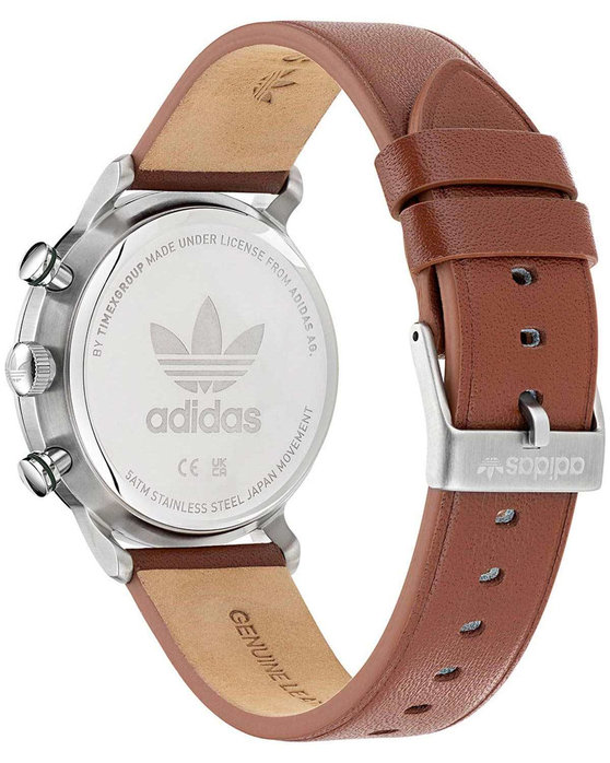 ADIDAS ORIGINALS Code One Chronograph Brown Leather Strap