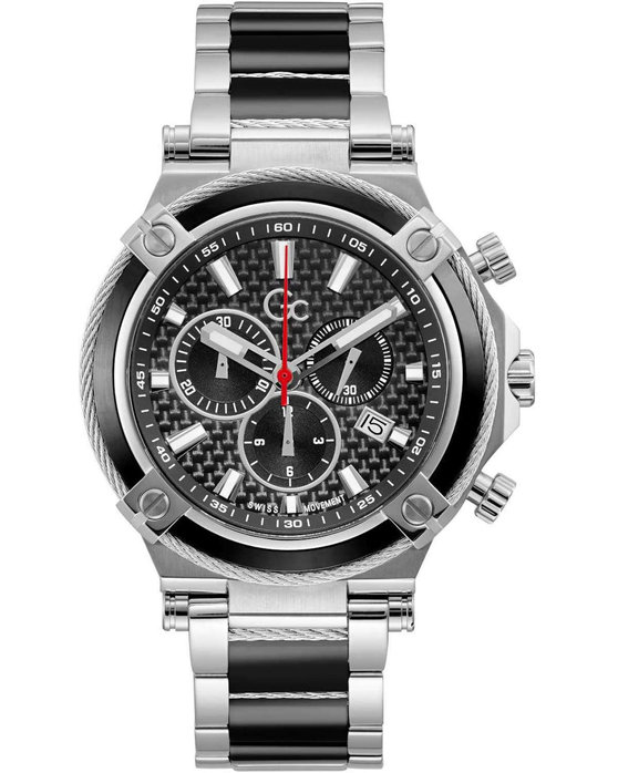 GUESS Collection Cable Sport Chronograph Two Tone Stainless Steel Bracelet