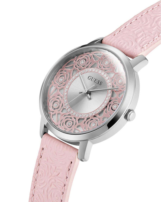 GUESS Dahlia Crystals Pink Leather Strap