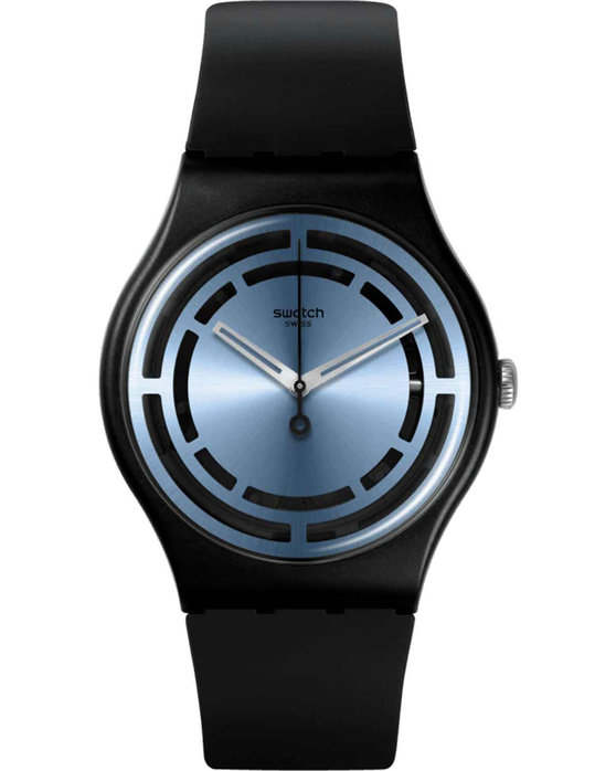SWATCH Circled Lines Black Silicone Strap