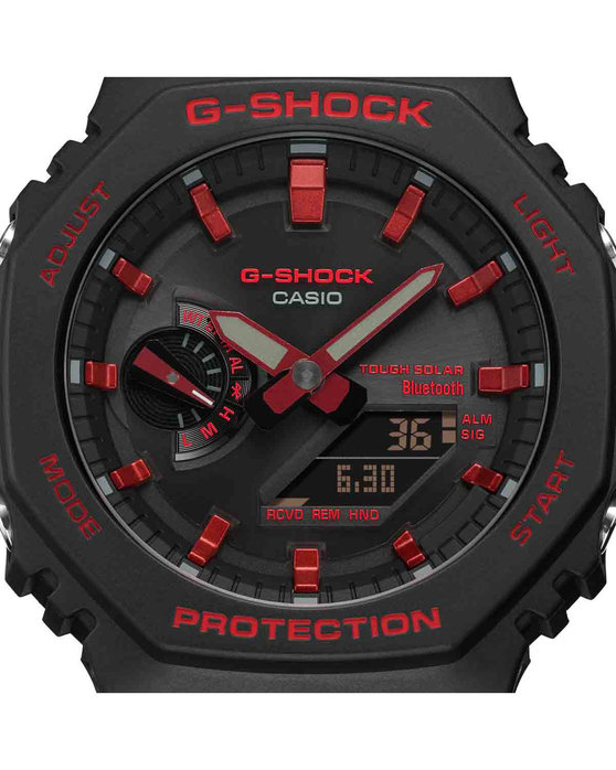G-SHOCK Ignite Red Tough Solar Dual Time Chronograph Black Rubber Strap