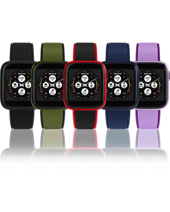 SECTOR S-04 Smartwatch Black Silicone Strap Gift Set