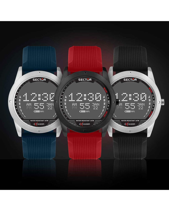 SECTOR EX-43 Smartwatch Black Silicone Strap