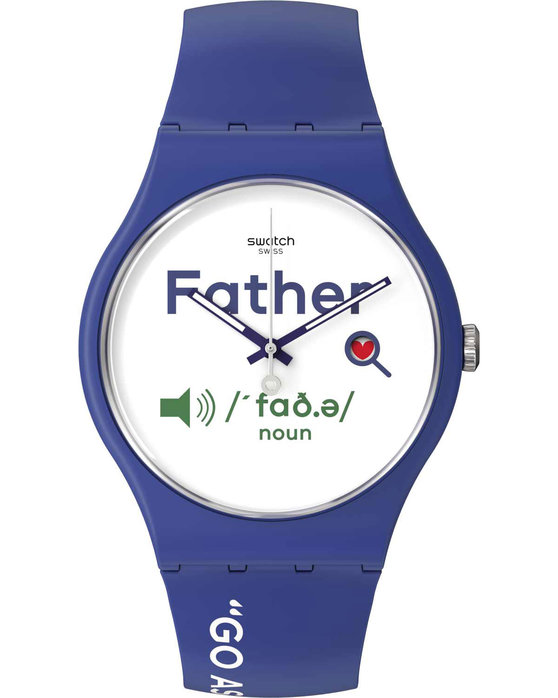 SWATCH All About Dad Blue Silicone Strap Limited Edition