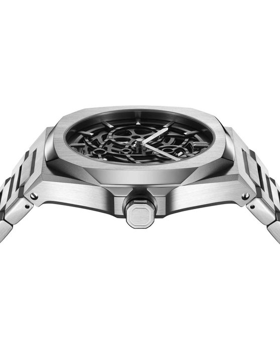 D1 MILANO Skeleton Automatic Silver Stainless Steel Bracelet