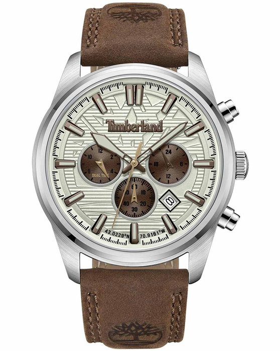 TIMBERLAND Northbridge Dual Time Brown Leather Strap