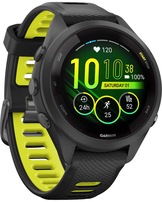 GARMIN Forerunner 265S with Black/Amp Yellow Silicone Band