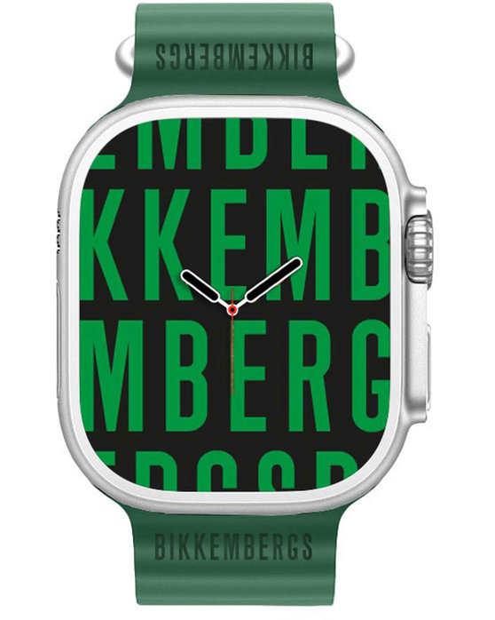BIKKEMBERGS Big Smartwatch Green Silicone Strap
