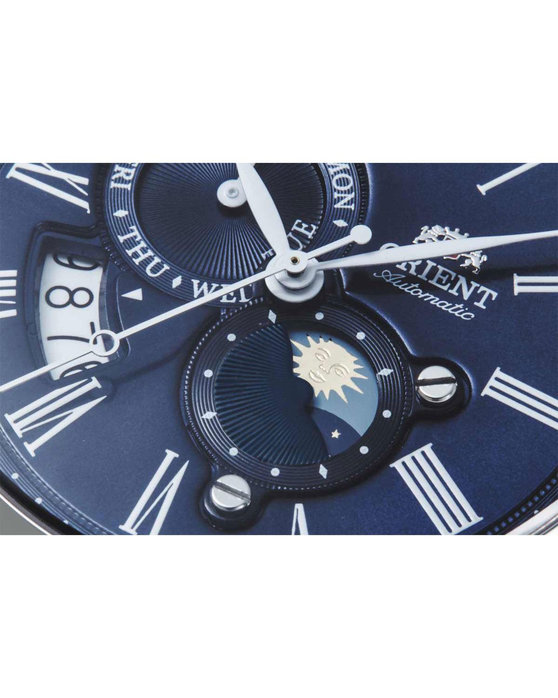 ORIENT Classic Sun and Moon Automatic Blue Leather Strap