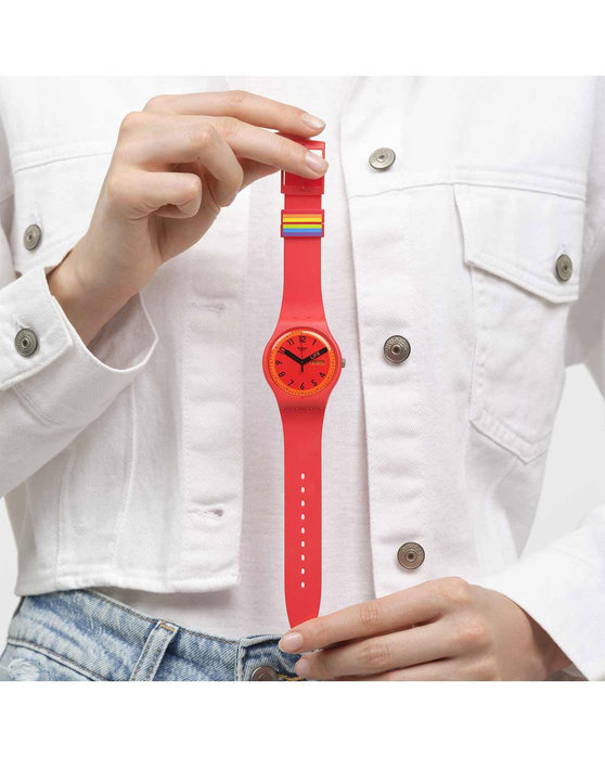 SWATCH Proudly Red Red Silicone Strap