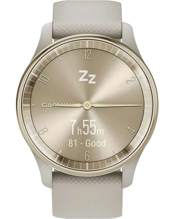 GARMIN Vivomove Trend Cream Gold Bezel with French Grey Case and Silicone Band