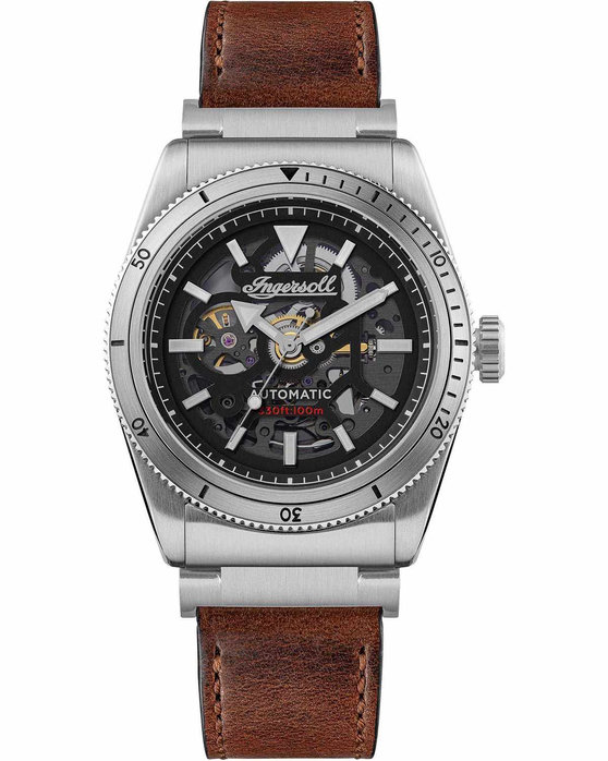 INGERSOLL Scovill Automatic Brown Leather Strap