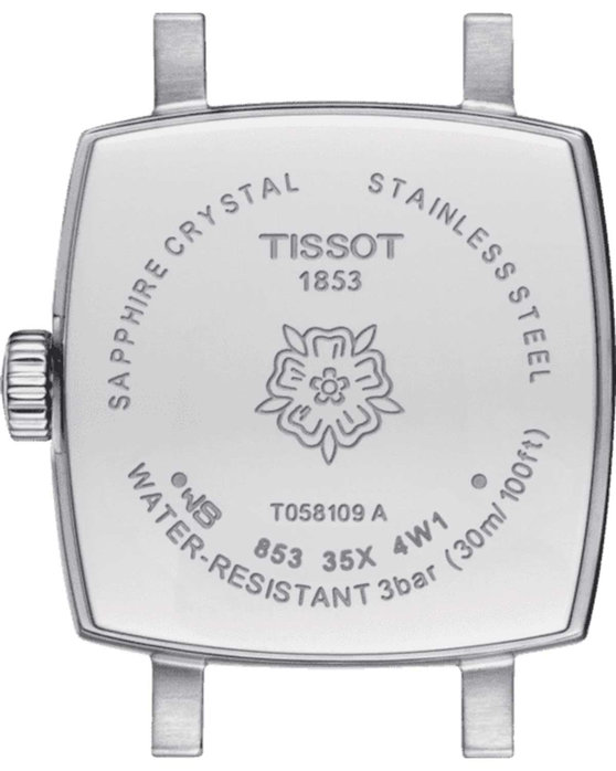 TISSOT T-Lady Lovely Square Diamonds Silver Stainless Steel Bracelet