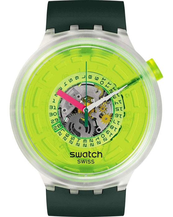SWATCH Big Bold Blinded By Neon Green Biosourced Strap
