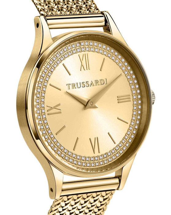 TRUSSARDI T-Star Crystals Gold Metallic Bracelet
