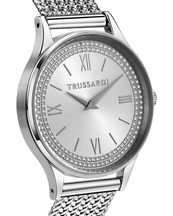 TRUSSARDI T-Star Crystals Silver Metallic Bracelet
