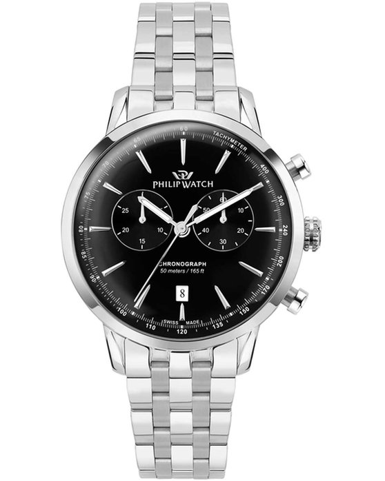 PHILIP WATCH Sunray Chronograph Silver Stainless Steel Bracelet