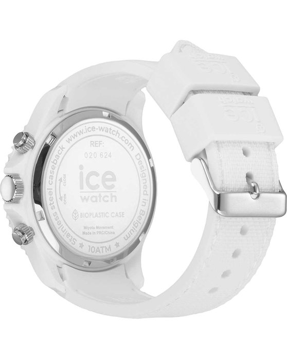 ICE WATCH Chrono with White Silicone Strap (L)