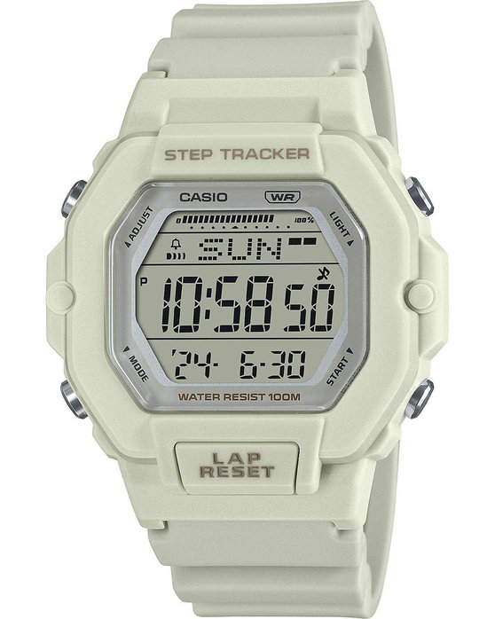 CASIO Collection Dual Time Chronograph White Rubber Strap