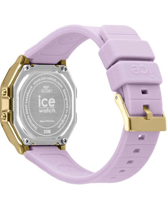 ICE WATCH Digit Retro Chronograph Purple Silicone Strap (S)