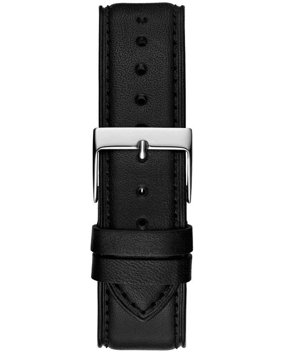 GUESS Crescent Black Leather Strap