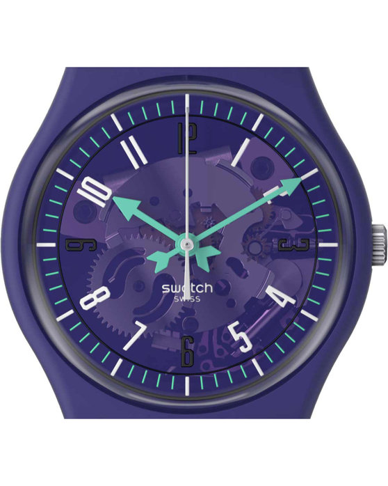 SWATCH Photonic Purple with Purple Silicone Strap