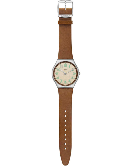 SWATCH Tabby Hepcat with Brown Leather Strap