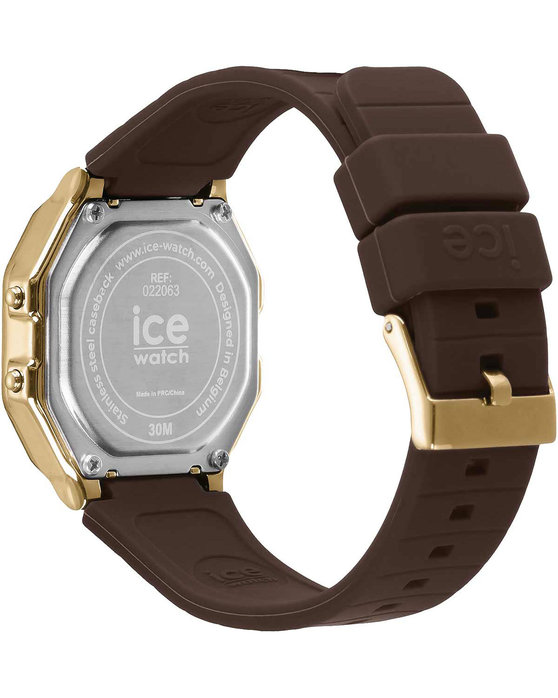ICE WATCH Digit Retro Chronograph Brown Silicone Strap (S)