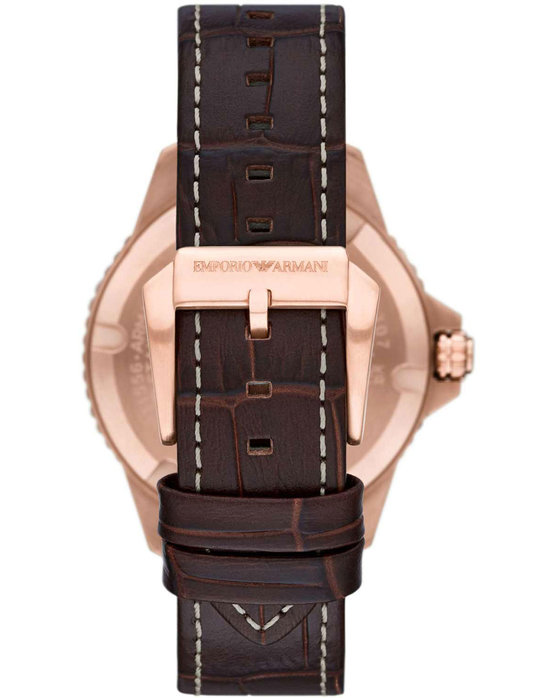 EMPORIO ARMANI Diver Brown Leather Strap