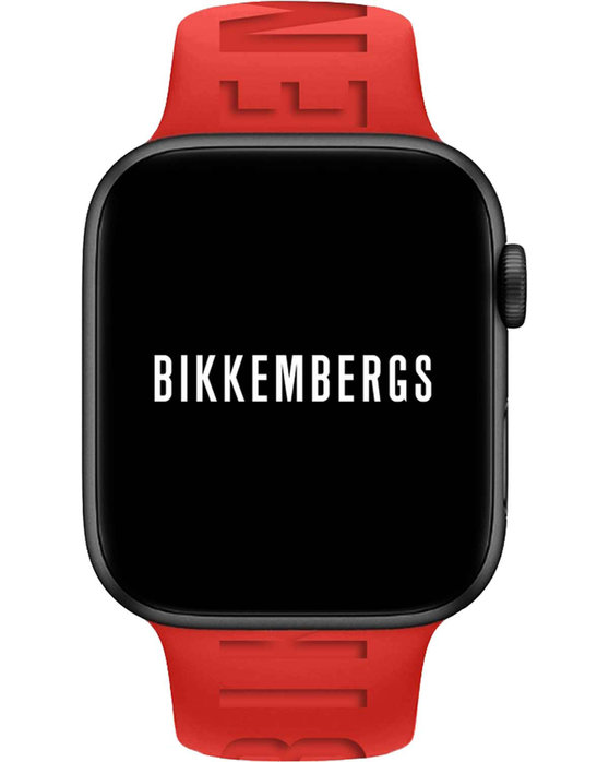 BIKKEMBERGS Small Smartwatch Red Silicone Strap