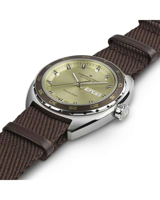 HAMILTON American Classic Pan Europ Automatic Green Leather Strap Gift Set