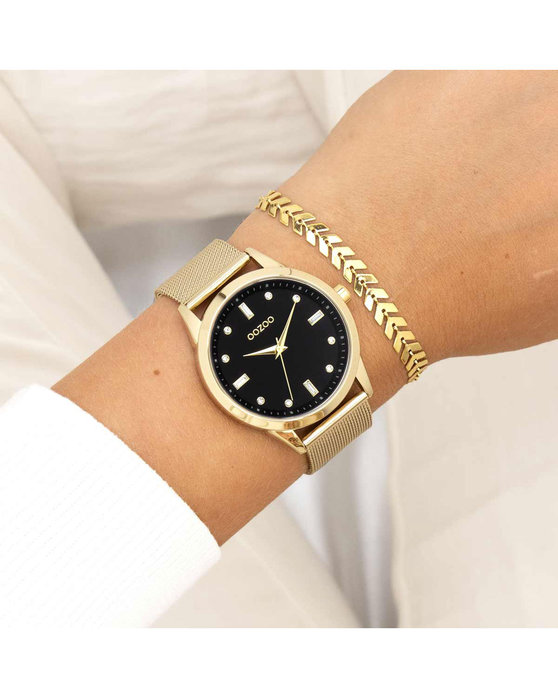OOZOO Timepieces Crystals Gold Metallic Bracelet